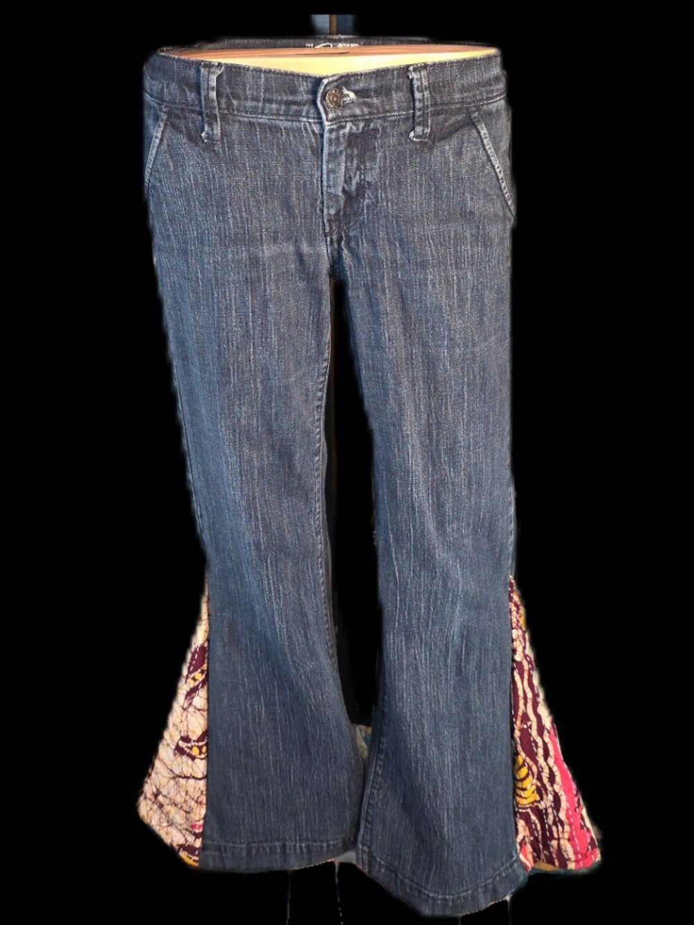 Vintage Old Navy Flirt Jeans w/ Kantha Quilt Bell Bottom Flares